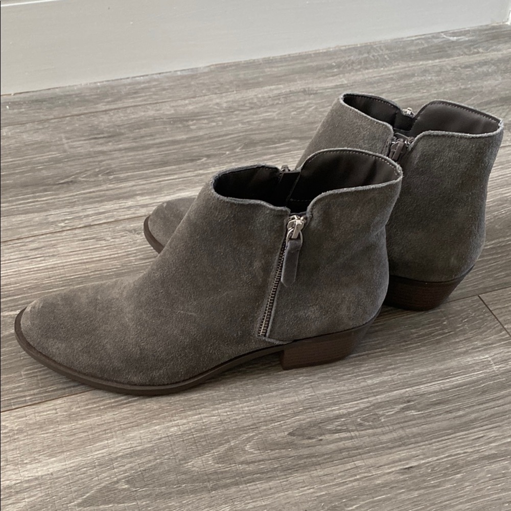 Gray Suede Ankle Boots